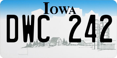 IA license plate DWC242