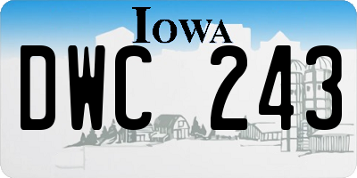 IA license plate DWC243