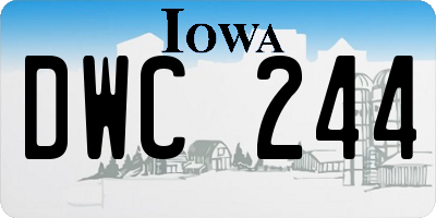 IA license plate DWC244