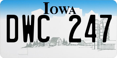 IA license plate DWC247