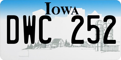 IA license plate DWC252