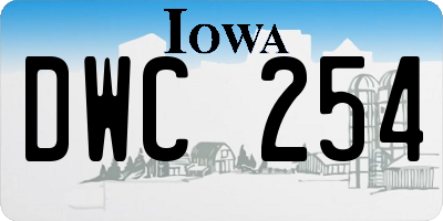 IA license plate DWC254