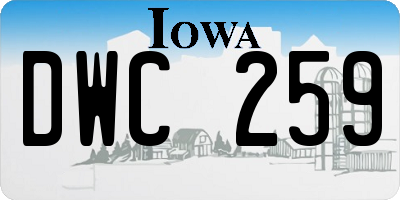 IA license plate DWC259