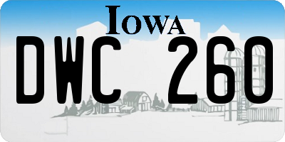 IA license plate DWC260