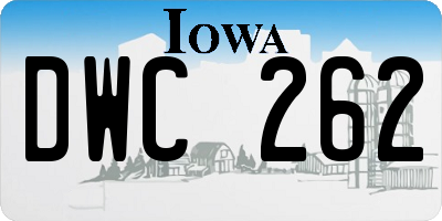 IA license plate DWC262