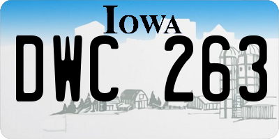 IA license plate DWC263