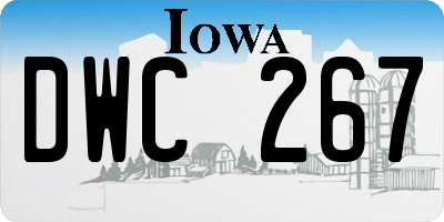 IA license plate DWC267