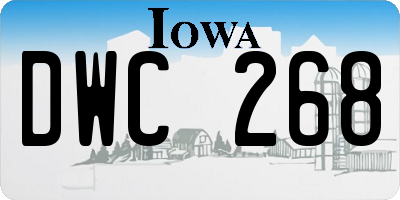 IA license plate DWC268