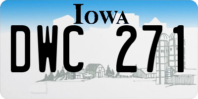 IA license plate DWC271