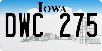IA license plate DWC275