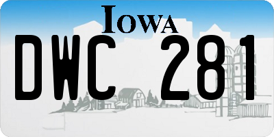IA license plate DWC281