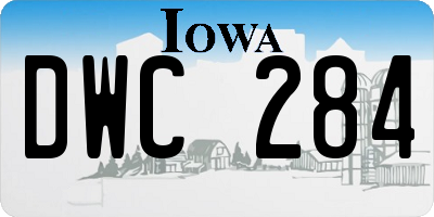 IA license plate DWC284
