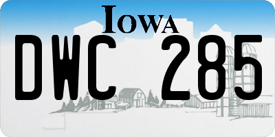IA license plate DWC285