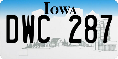 IA license plate DWC287