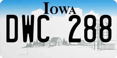 IA license plate DWC288