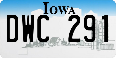 IA license plate DWC291