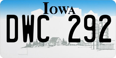 IA license plate DWC292