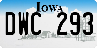 IA license plate DWC293
