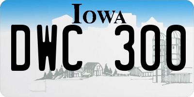 IA license plate DWC300
