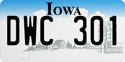 IA license plate DWC301