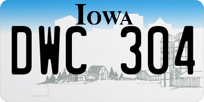 IA license plate DWC304