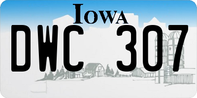 IA license plate DWC307