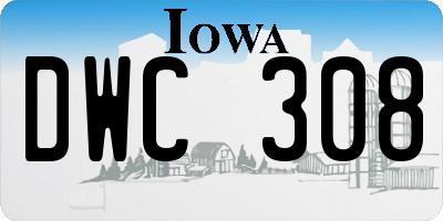 IA license plate DWC308