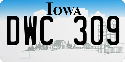 IA license plate DWC309