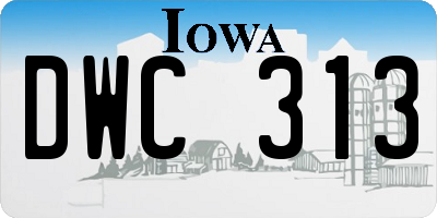 IA license plate DWC313
