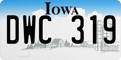 IA license plate DWC319