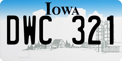 IA license plate DWC321