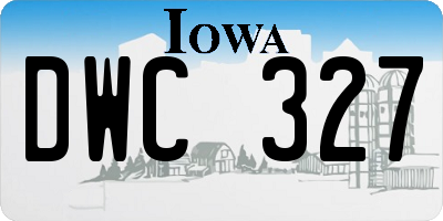IA license plate DWC327