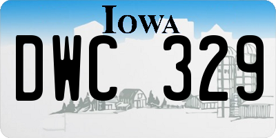 IA license plate DWC329