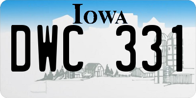 IA license plate DWC331