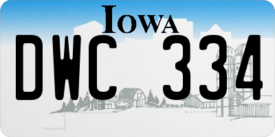 IA license plate DWC334