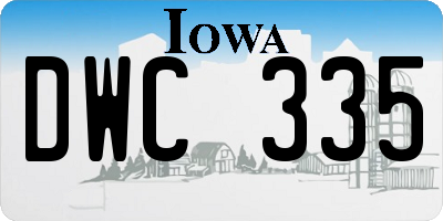 IA license plate DWC335