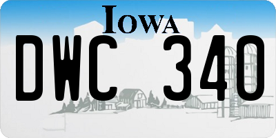 IA license plate DWC340