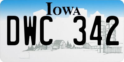 IA license plate DWC342
