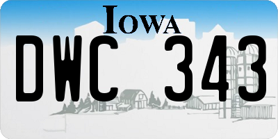 IA license plate DWC343