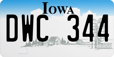 IA license plate DWC344