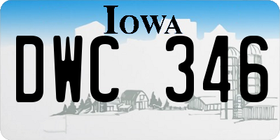 IA license plate DWC346