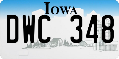 IA license plate DWC348
