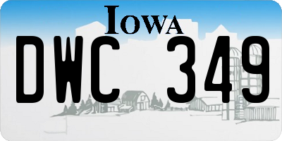 IA license plate DWC349