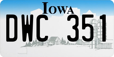 IA license plate DWC351