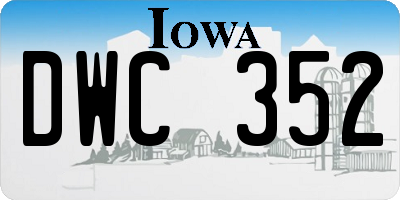 IA license plate DWC352