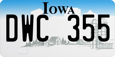 IA license plate DWC355