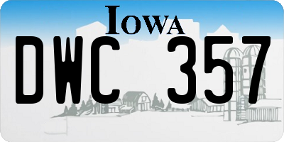 IA license plate DWC357