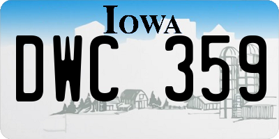 IA license plate DWC359