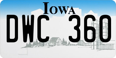 IA license plate DWC360