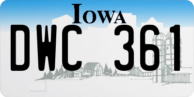 IA license plate DWC361